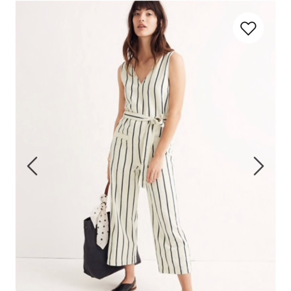 Madewell Striped Pull-On Jumpsuit. Medium